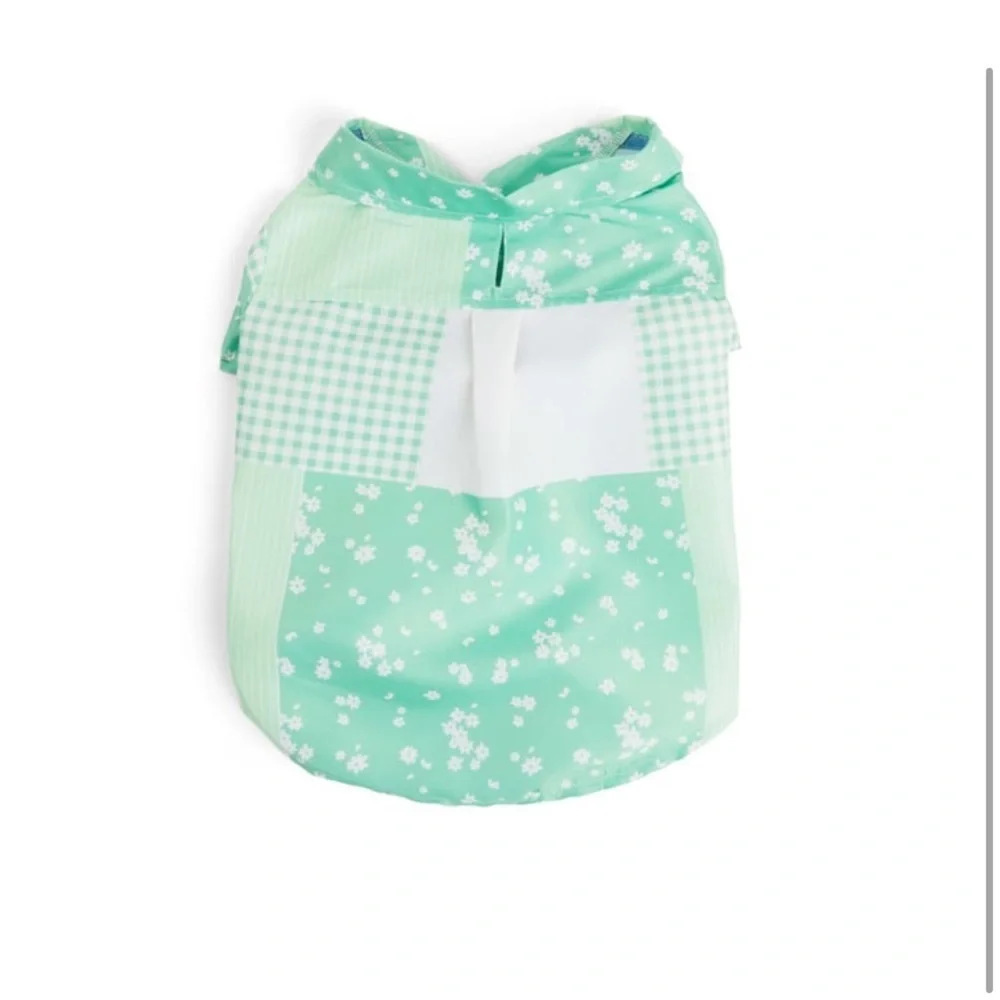 The Sophisticate Green‎ Patchwork Dog Shirt, Size M, NWT